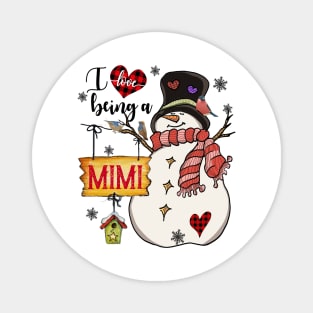 Grandma Gifts I Love Being A Mimi Snowman Matching Family Christmas Gifts Magnet